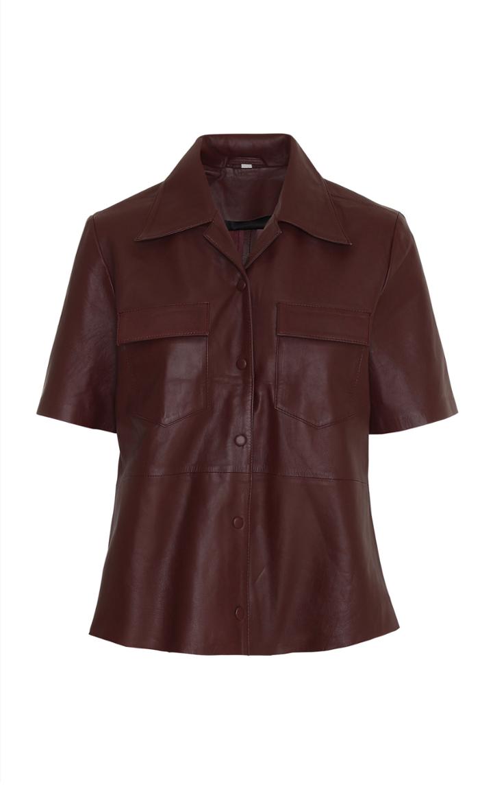 Moda Operandi Remain Sienna Sheep Leather Shirt Size: 36