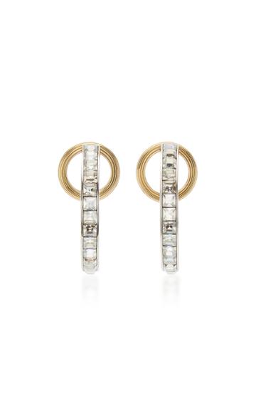 Demarson Galaxy 12k Gold, Silver-plated And Crystal Hoop Earrings