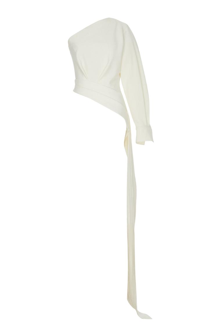 Moda Operandi Brandon Maxwell Sash-detailed Asymmetric Crepe Top Size: 0