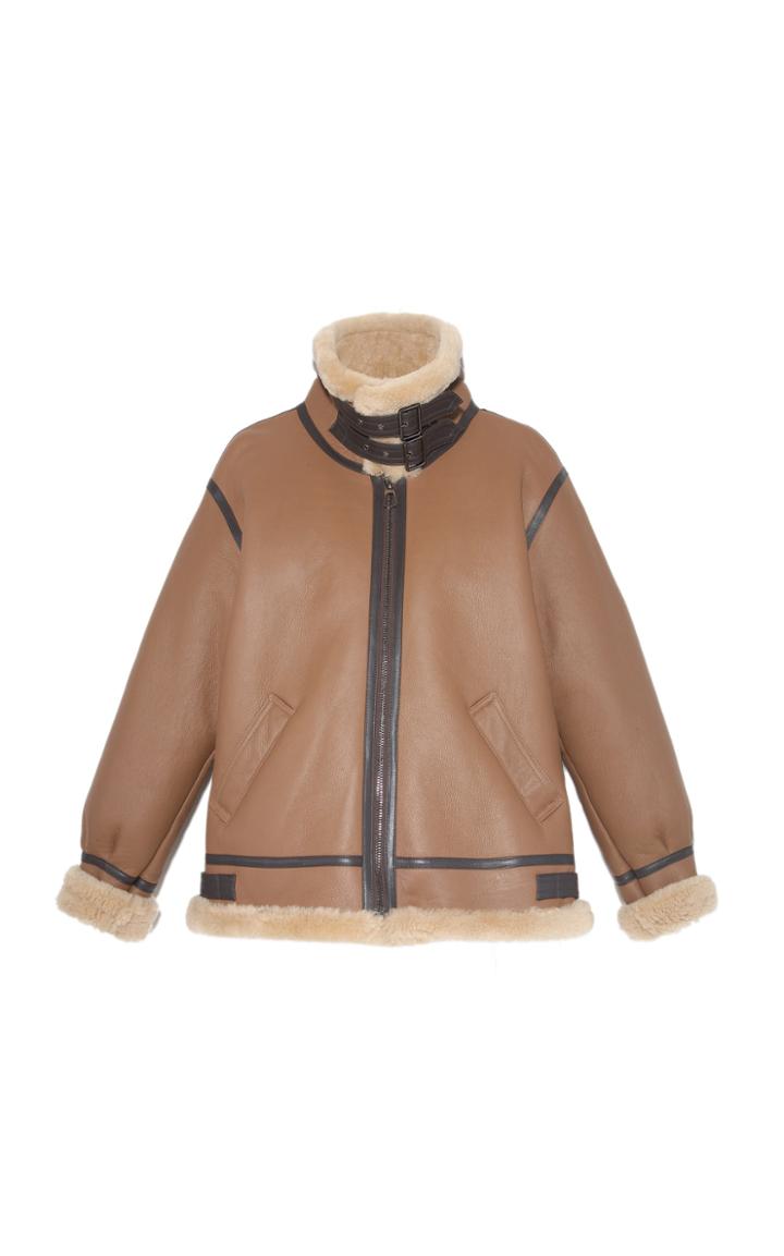 Moda Operandi Pologeorgis The Bessie Leather Aviator Jacket