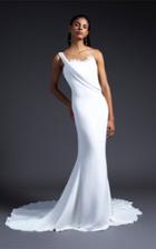 Cushnie Bridal Georgia One-shoulder Lace-trimmed Silk-crepe Gown