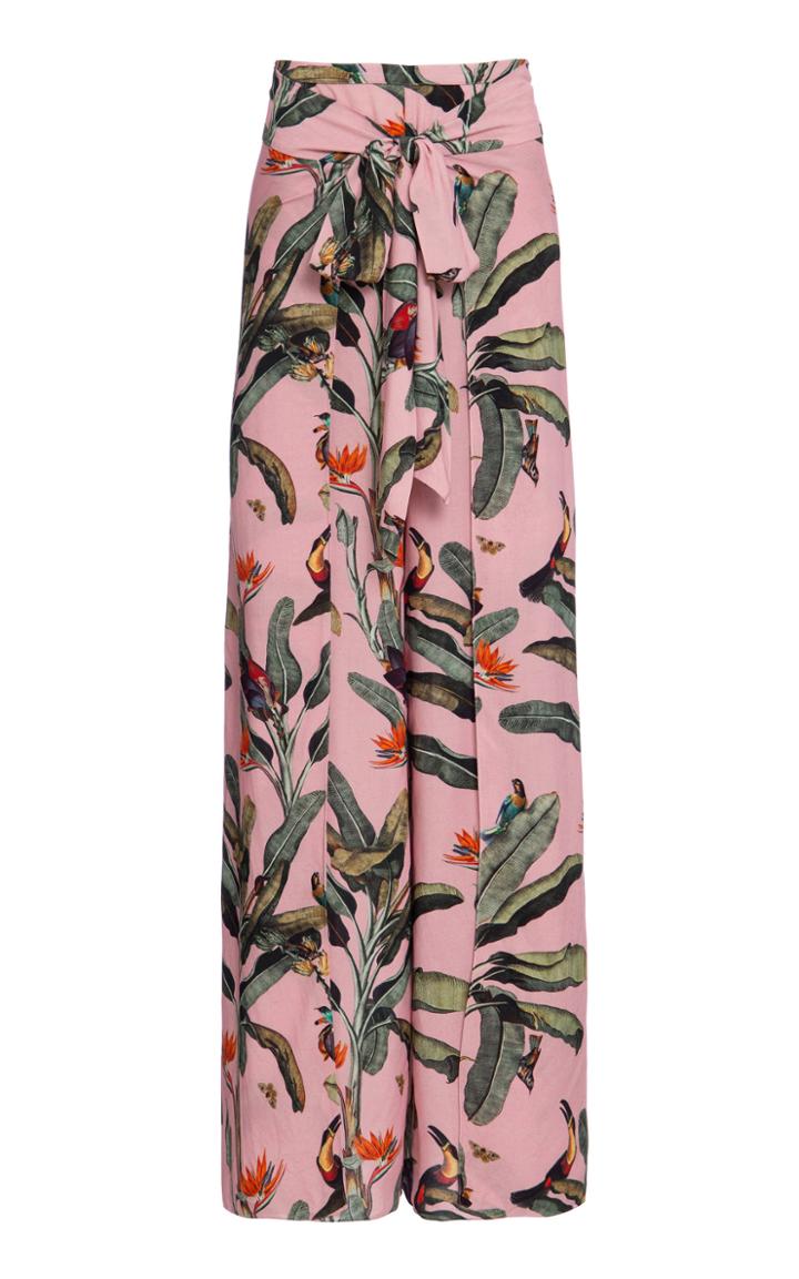 Patbo Tropical Print Tie Waist Pants