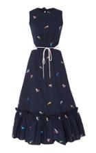 Prabal Gurung Cutout Cotton Midi Dress
