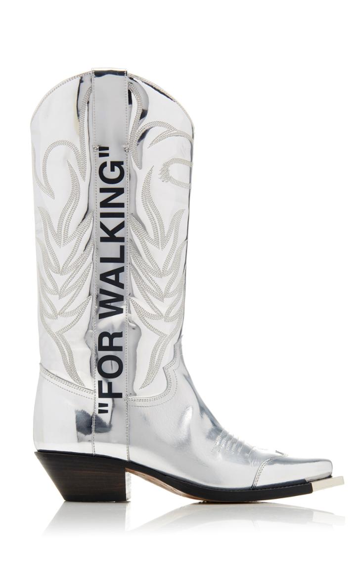 Off-white C/o Virgil Abloh For Walking Metallic Cowboy Boots