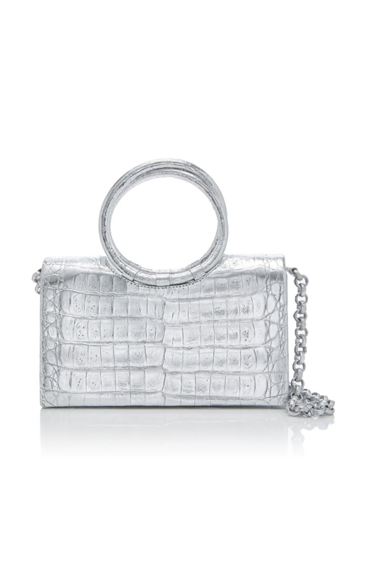 Nancy Gonzalez Mini Crocodile Circle Handle Clutch