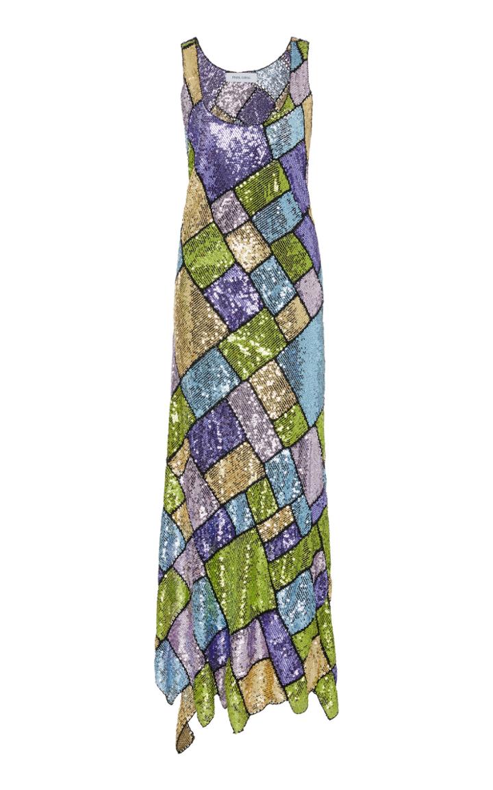 Prabal Gurung Patchwork-effect Sequined Midi Dress