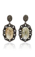 Amrapali Gold Earrings With Diamond & Labrodorite