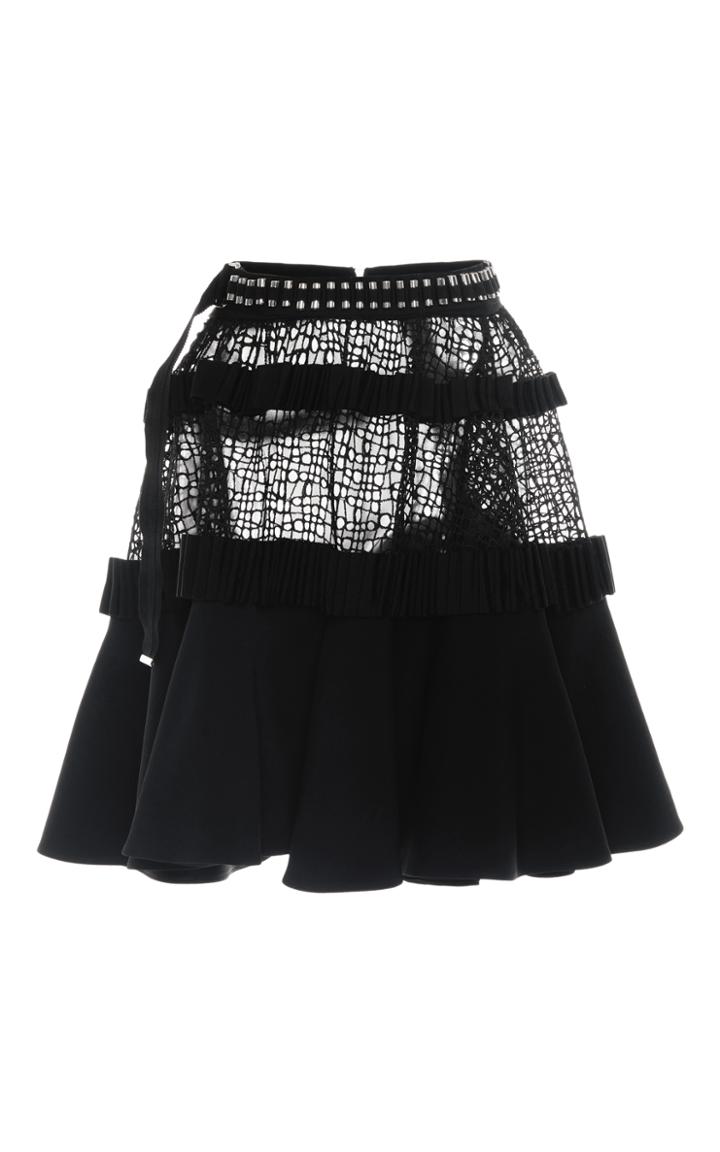 David Koma Ruched Tiered Skirt