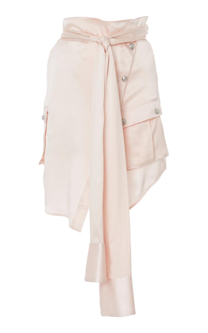 Balmain Knot-detail Silk Skirt