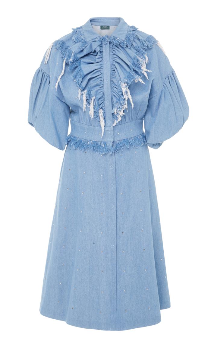 Alena Akhmadullina Denim Fringe Midi Dress