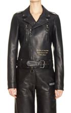 Moda Operandi Off-white C/o Virgil Abloh Meteor Shower Gold-stitch Leather Jacket Si
