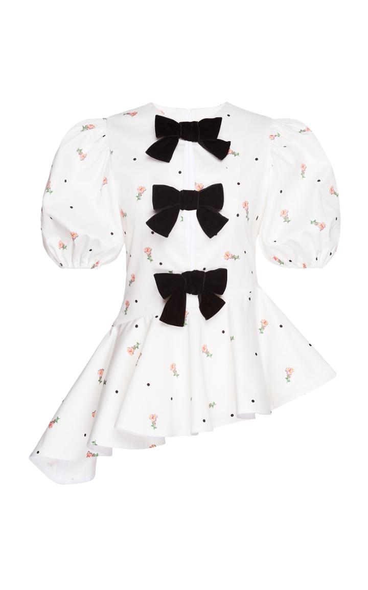 Marianna Senchina Long Floral Bow Top