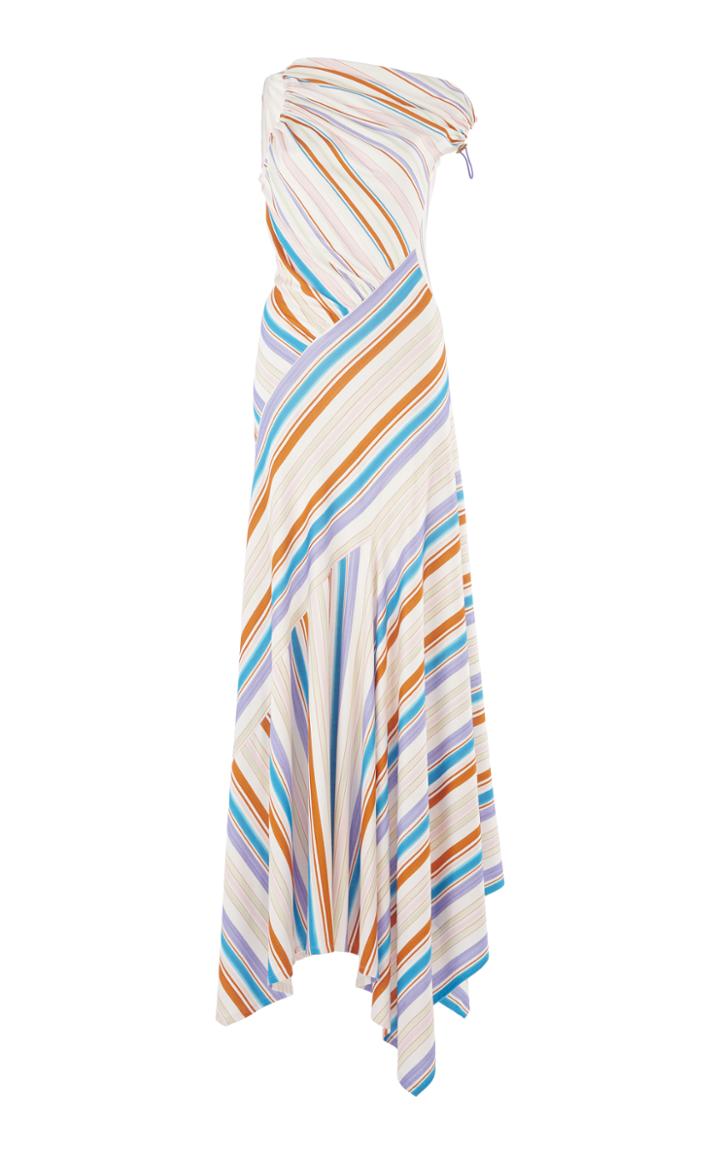 Peter Pilotto Striped Jersey Asymmetric Dress