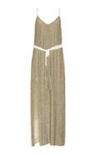 Retrofte Rebecca Belted Sequined Satin Maxi Dress Size: Xs
