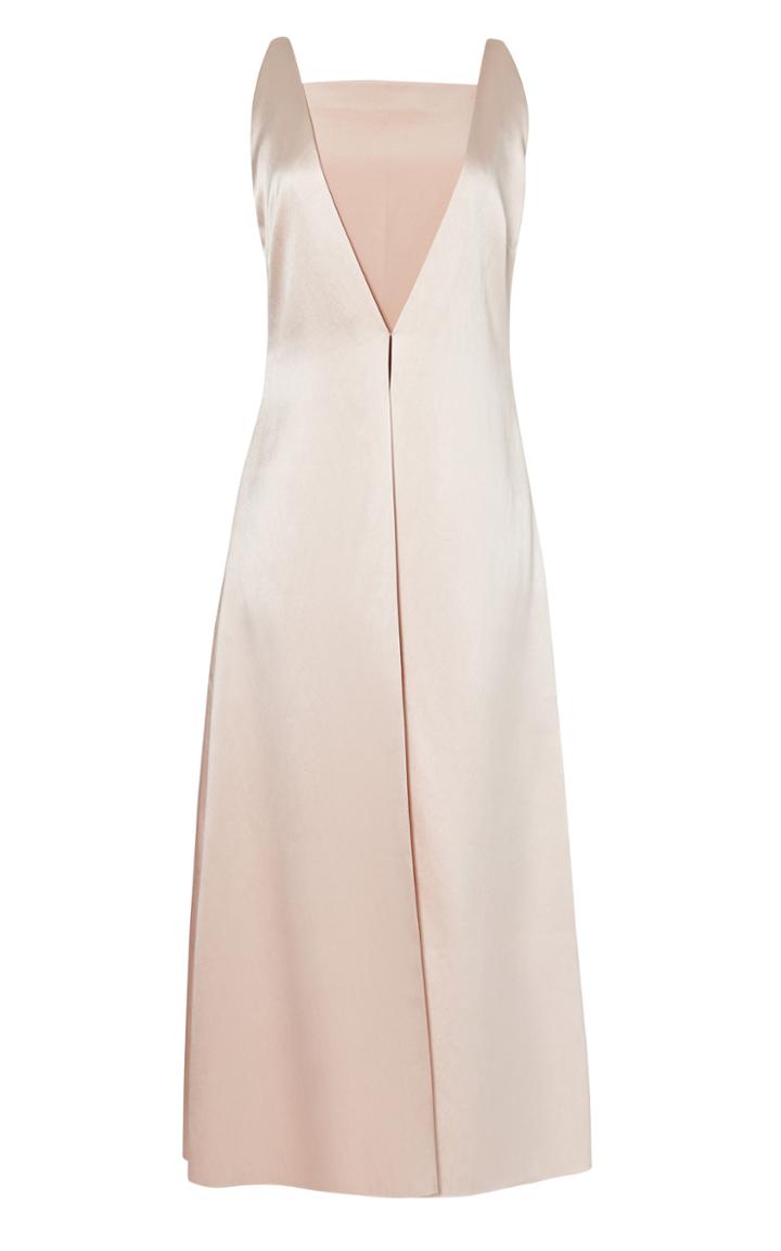 Barbara Casasola Stappled V Neck Midi Dress