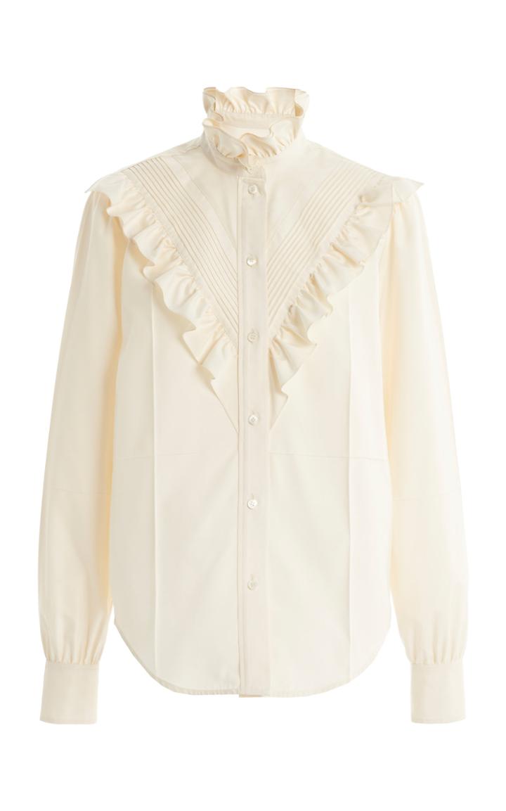 Moda Operandi Victoria Beckham Silk Poplin Victorian Blouse