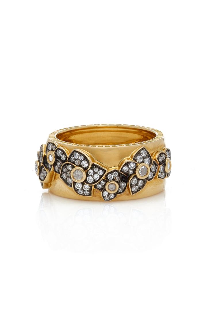 Sorellina 18k Yellow Gold Diamond Flower Ring
