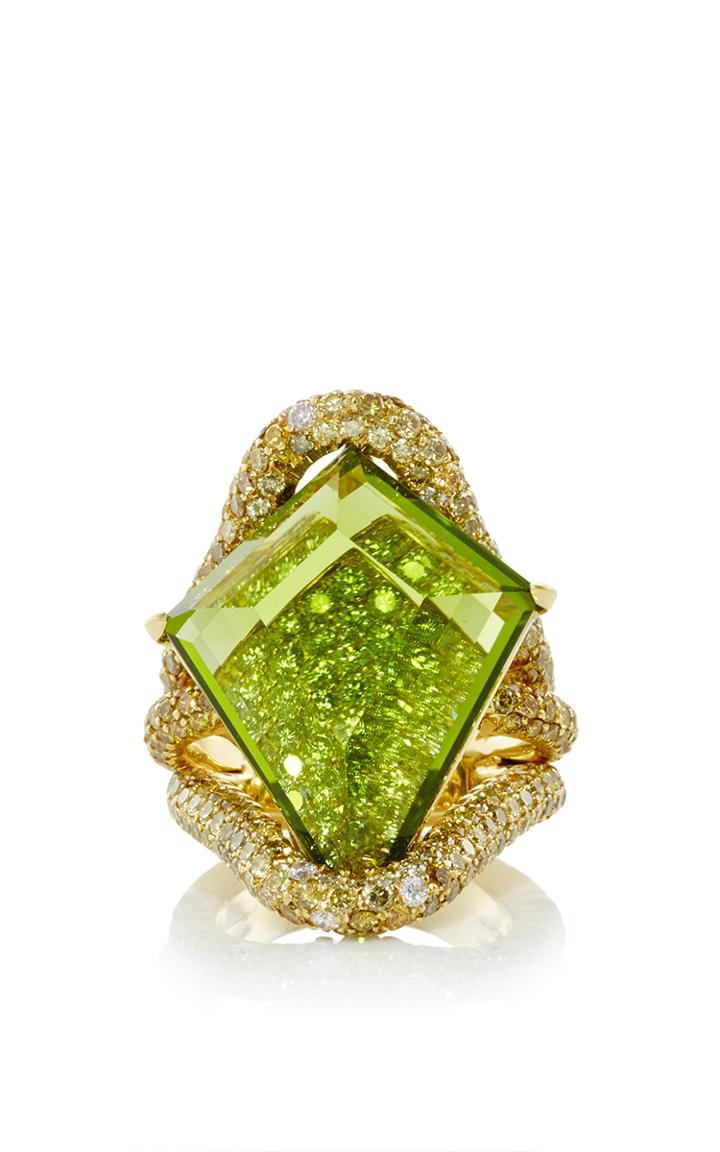 Paolo Costagli Valentina Kite Shape Peridot And Diamond Ring