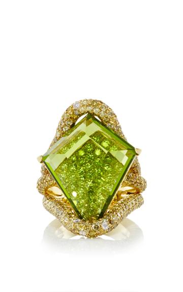 Paolo Costagli Valentina Kite Shape Peridot And Diamond Ring