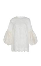 Moda Operandi Andrew Gn Puffed Sleeve Chantilly Lace Top Size: 38
