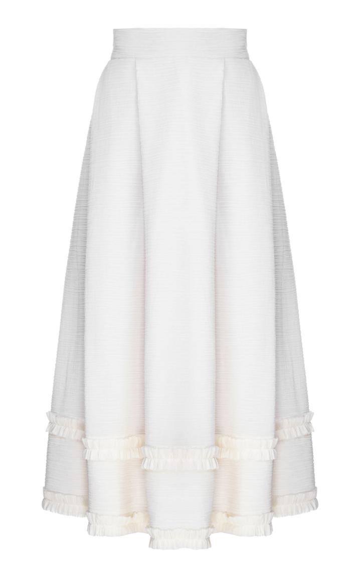 Flow The Label Crme Pleated Ruffle Circle Skirt