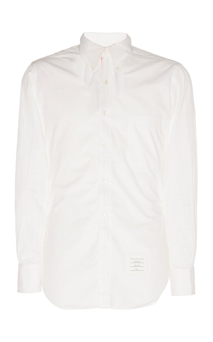 Thom Browne Classic Shirt With Placket In Solid Poplin