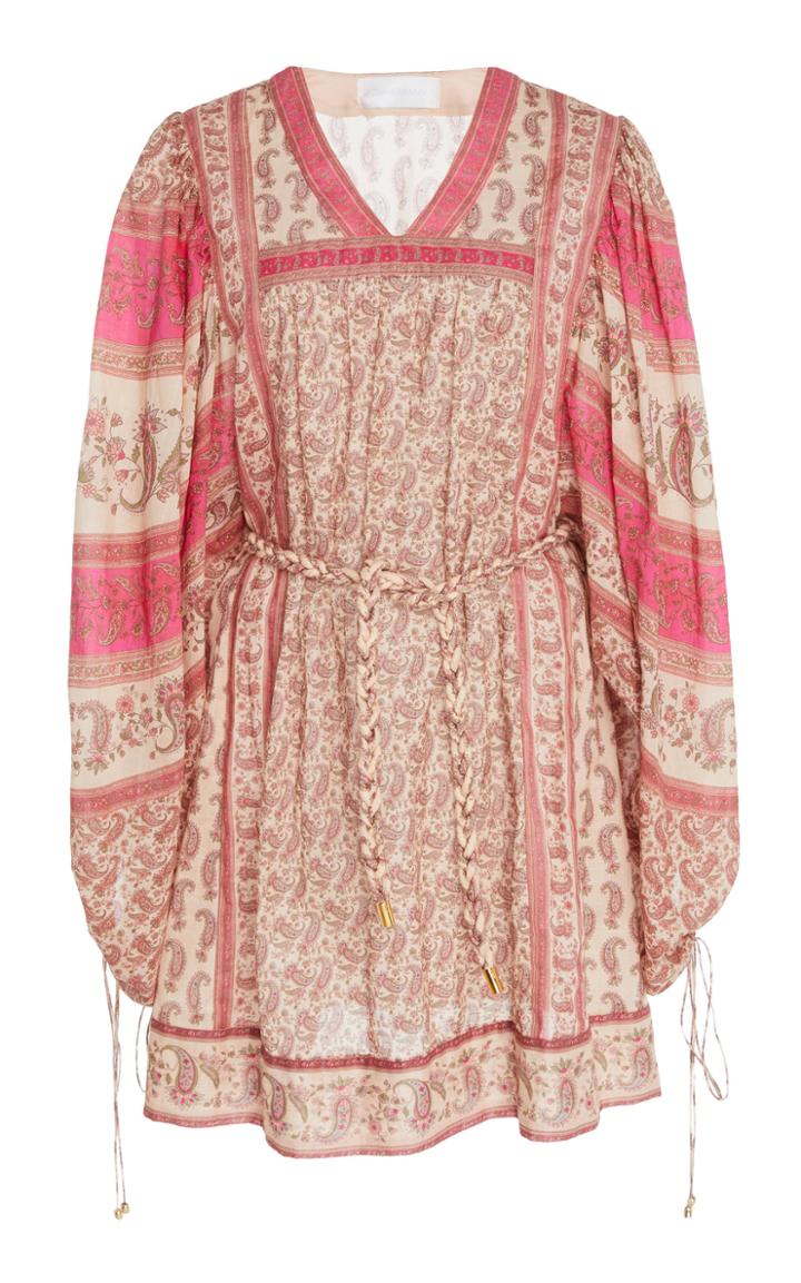 Zimmermann Juniper Rioting Paisley Cotton Mini Dress