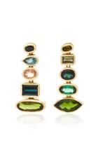 Retrouvai Gypsies 18k Gold Tourmaline Earrings