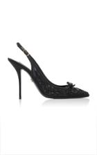 Dolce & Gabbana Beaded Embroidered Mesh Slingback Pumps