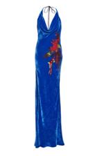 Cushnie Draped Sequin-embellished Velvet Gown