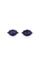 Nam Cho Invisible Sapphire 18k White Gold Earrings