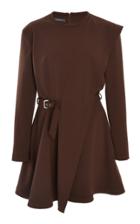 Alberta Ferretti Long Sleeve Sash Mini Dress