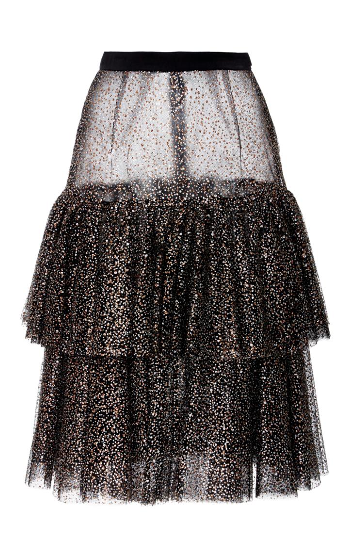 Rodarte Sparkle Tulle Tiered Skirt