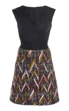 J. Mendel Tweed-accented Mini Dress