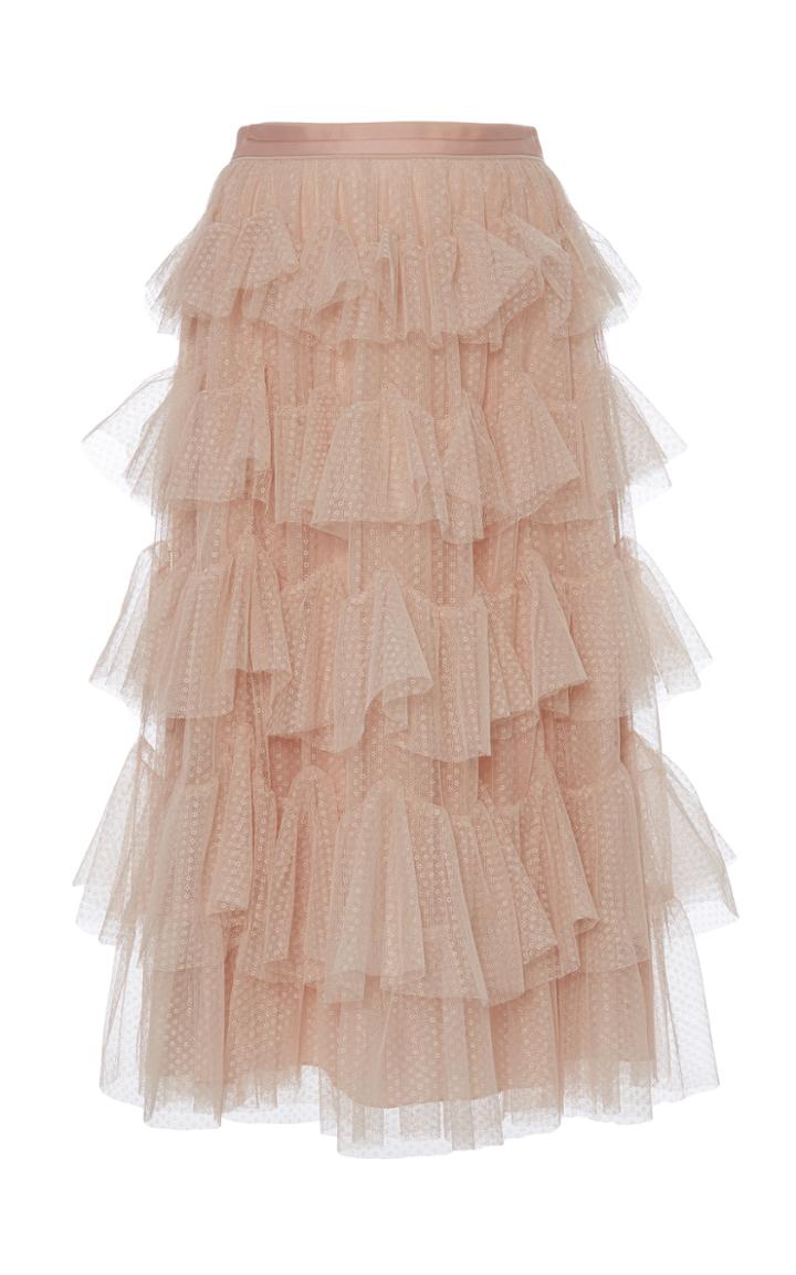 Needle & Thread Scallop Tulle Midi Skirt
