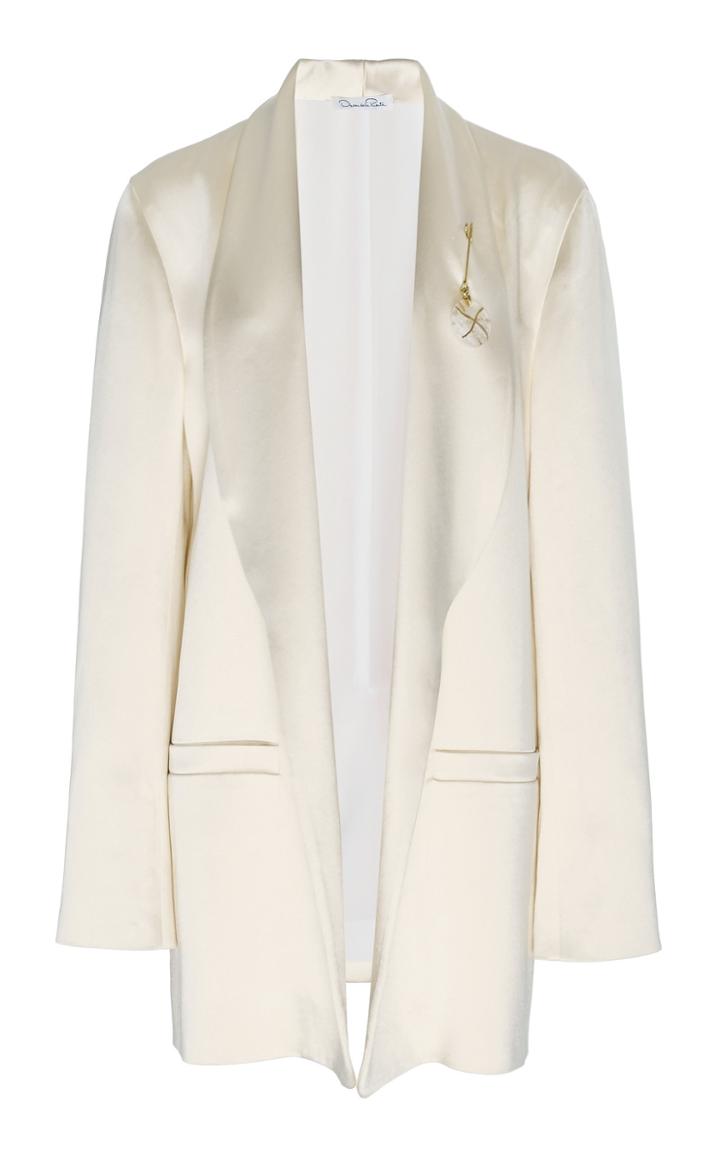 Oscar De La Renta Oversized Scarf-accented Jersey Jacket