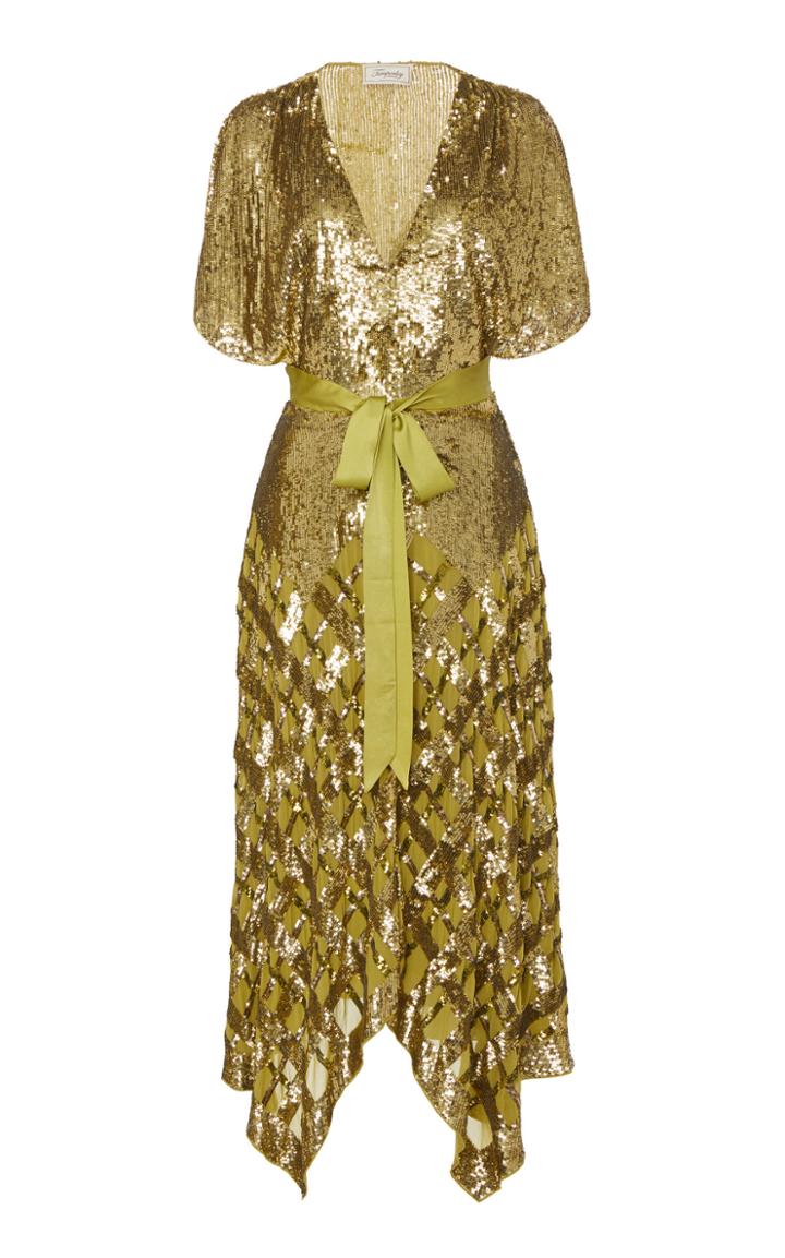Temperley London Akiko Sequin Embroidered Chiffon Dress