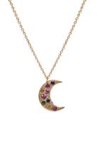 Moda Operandi Nayla Arida 18k Yellow Gold And Multicolored Sapphires Moon Necklace