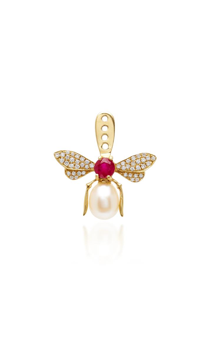 Yvonne Leon Single Ear-jacket Bee With Ruby