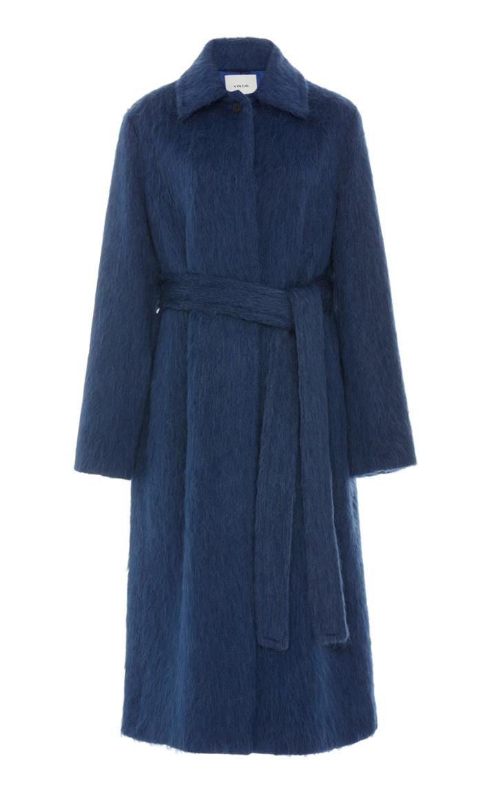 Vince Belted Wool-blend Slim Coat