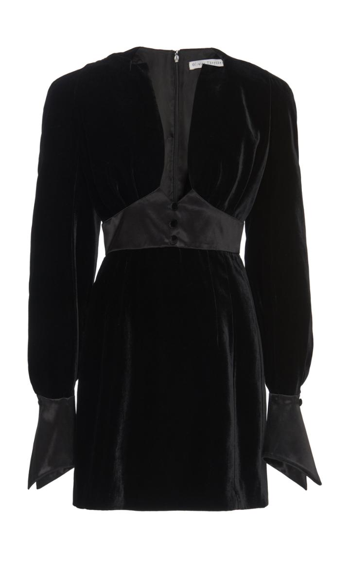 Olivier Theyskens Telvet Satin-trimmed Velvet Mini Dress