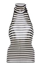 Moda Operandi Petar Petrov Kosta Striped Crepe Halter Top Size: 32