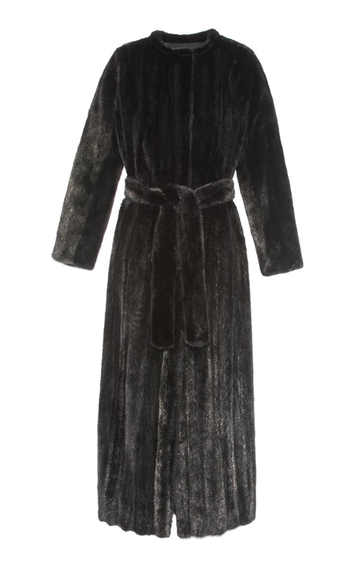 Pologeorgis The Sphinx Metallic Black Fur Coat
