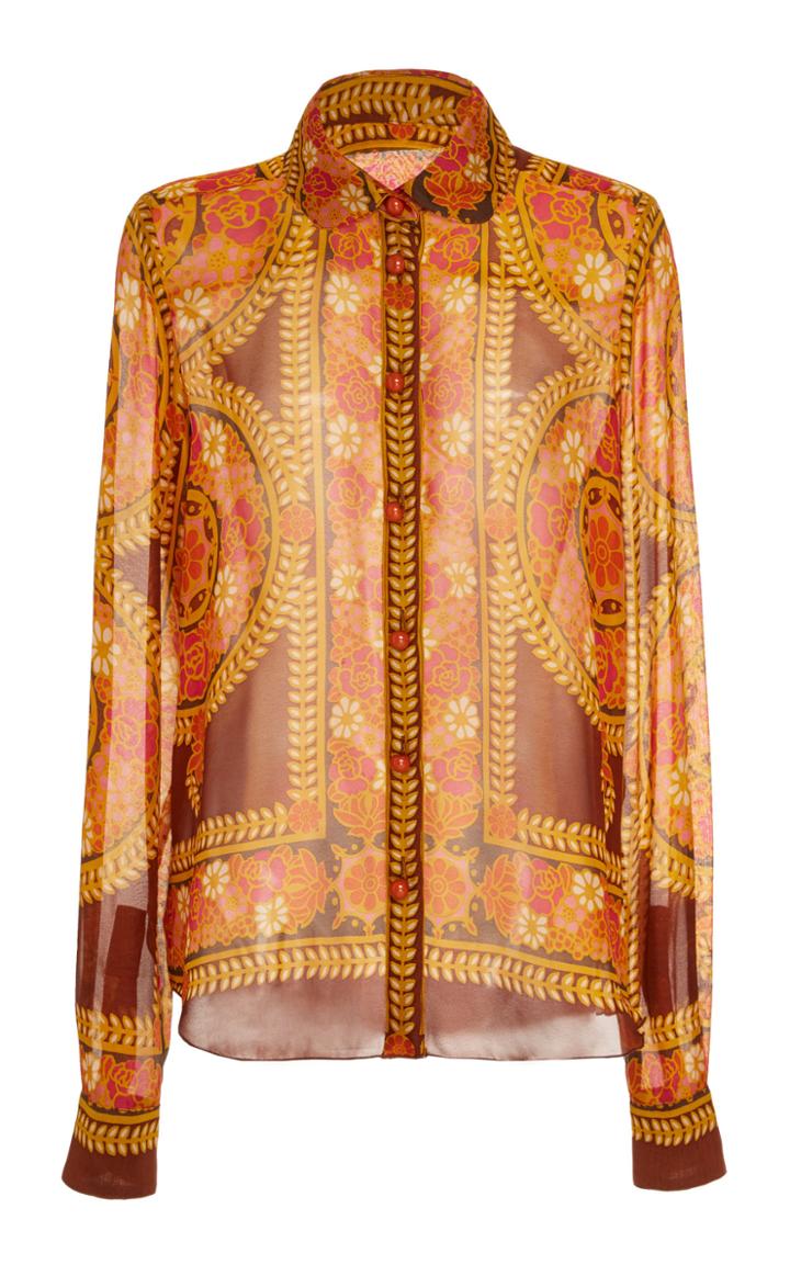 Anna Sui Rose Medallion Border Blouse