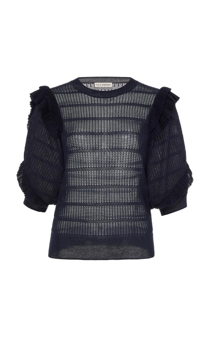 Moda Operandi Ulla Johnson Aveline Smocked Cotton Top Size: 2