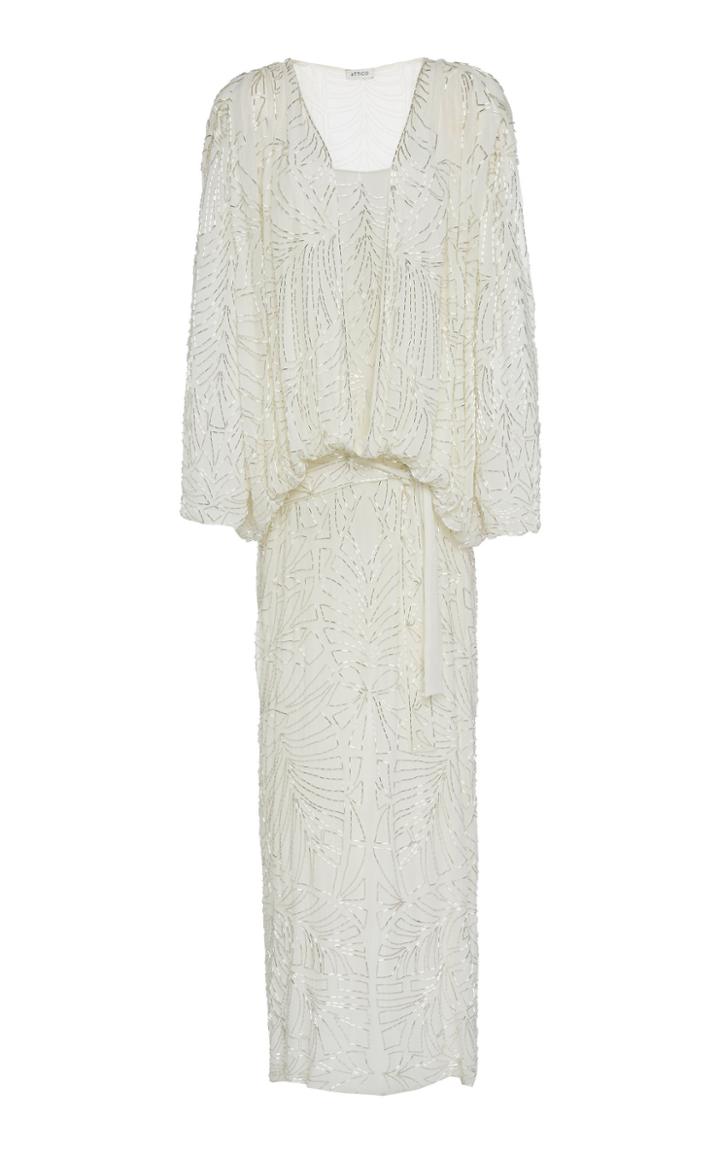 Attico Embroidered Georgette Dress
