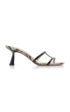 Jimmy Choo Ria Snake-effect Leather Slide Sandals