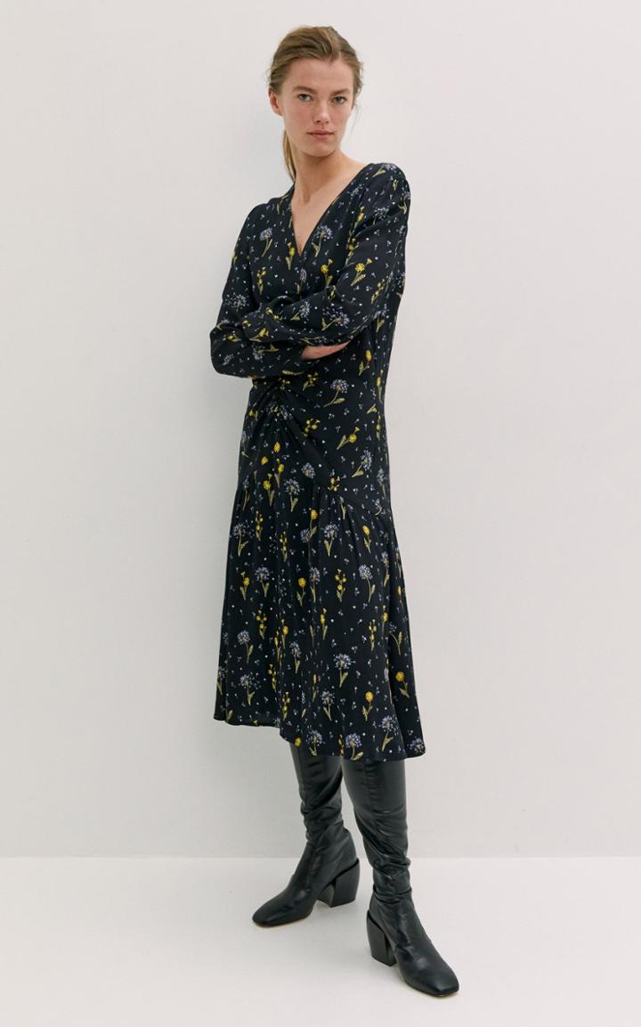 Moda Operandi By Malene Birger Soha Ruched Floral Viscose Midi Dress