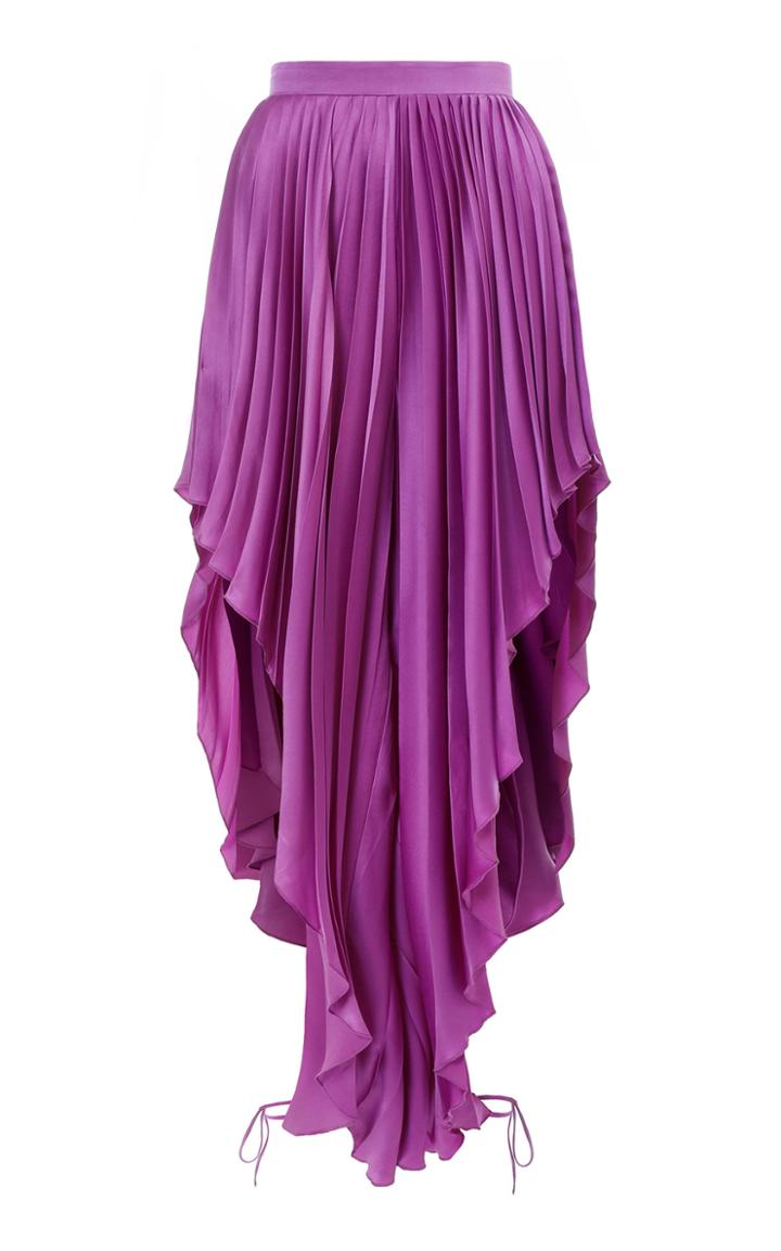 Moda Operandi Balmain Pleated Satin Open-side Pants Size: 34