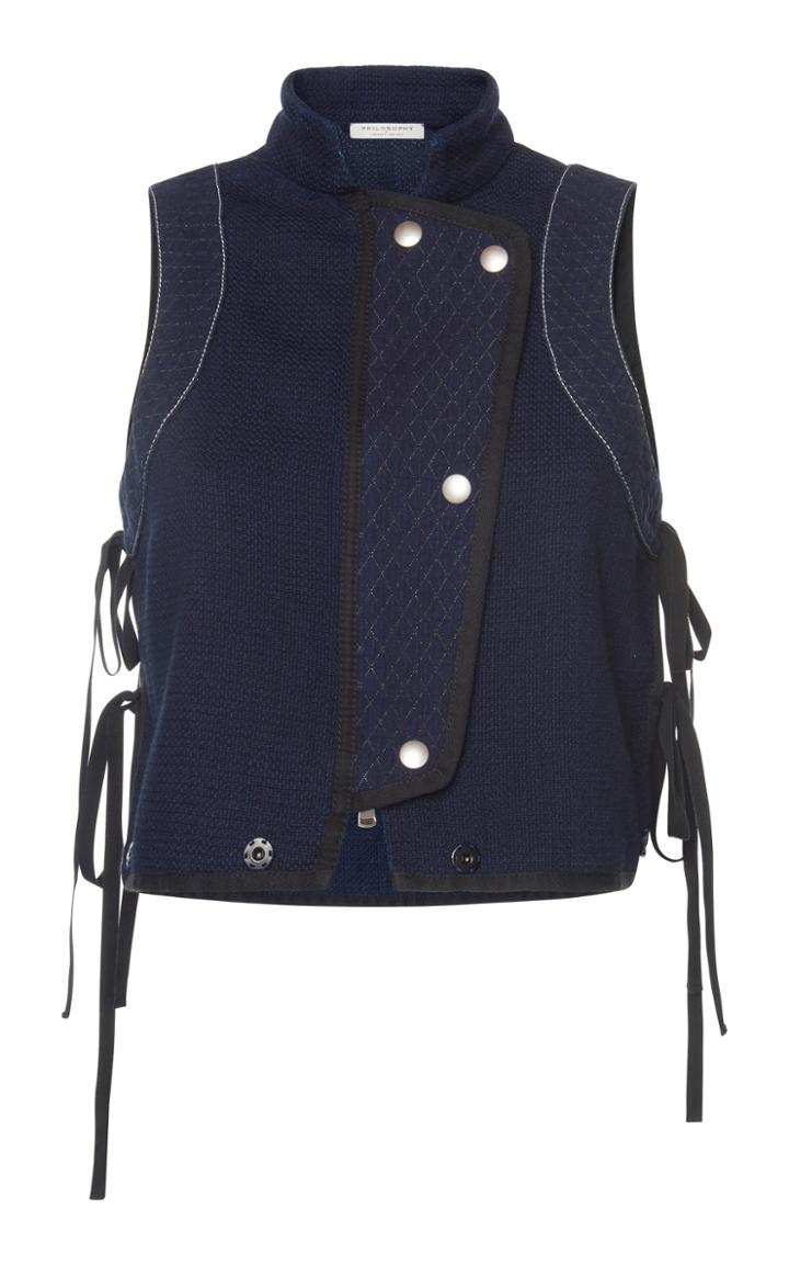 Philosophy Di Lorenzo Serafini Indigo Cotton Vest